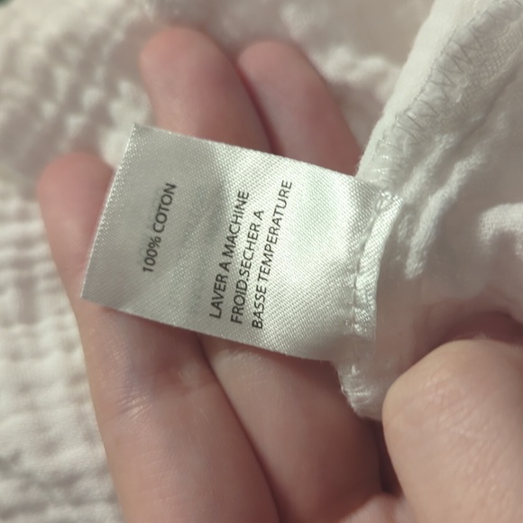 Ecru 100% Cotton Cream Textured Blouse - Picture 7 of 7